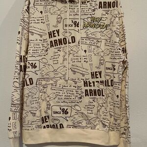 Nickelodeon Cream Hey Arnold All-Over Print Zip-Up Hoodie